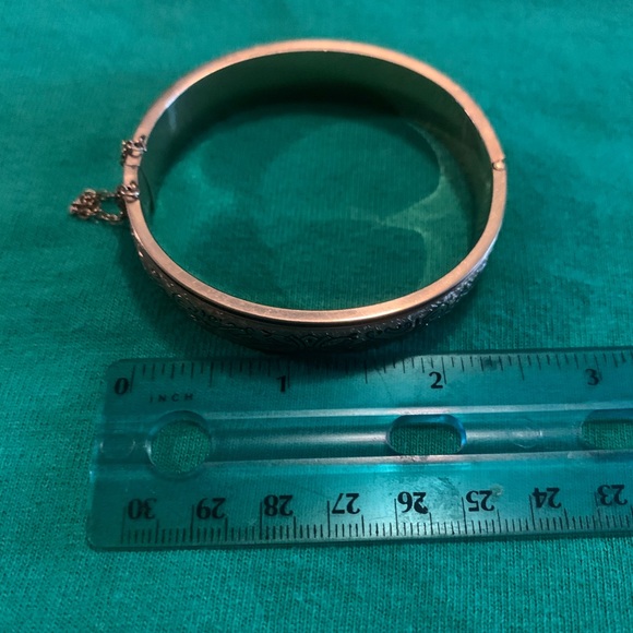 Vintage Binder Brothers 12k gold filled hinged bangle bracelet with safety clasp - Picture 8 of 9
